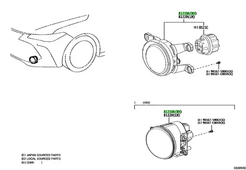 812100R060 ПТФ правая TOYOTA / LEXUS