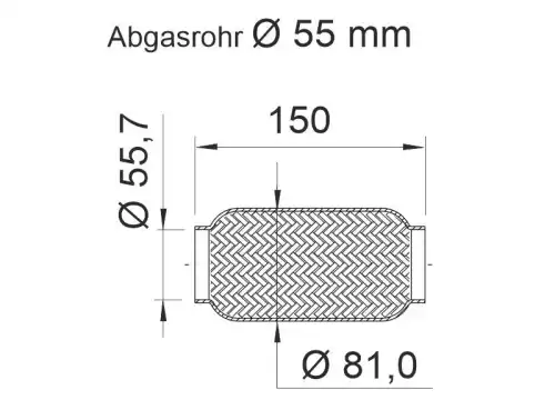 Гофра глушителя ERNST 460408 L= d=