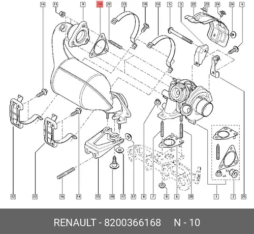 Прокладка глушителя RENAULT 8200366168