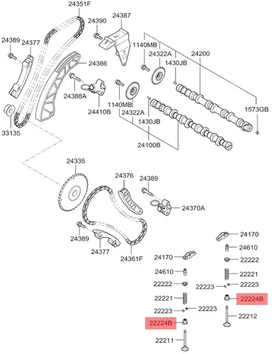 Колпачки маслосъемные MOBIS 222242A100