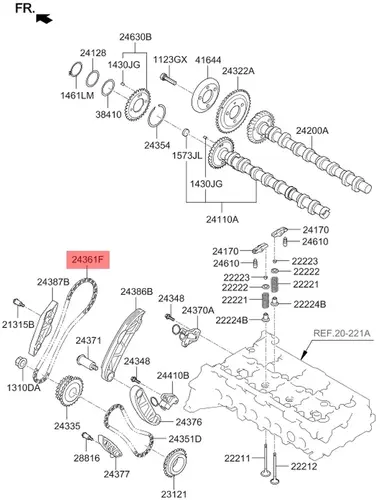 Цепь грм 243612F000 MOBIS