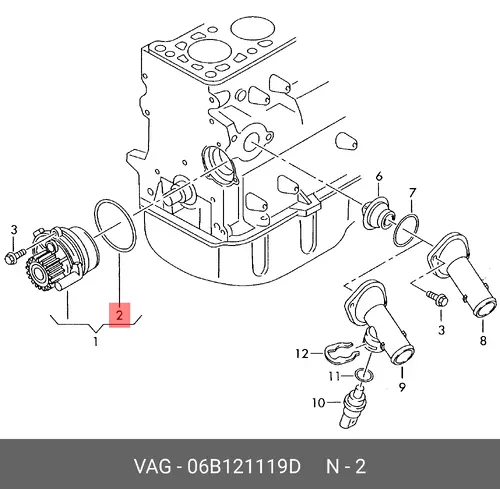 Кольцо уплотнительное автомобильное VAG 06B121119D