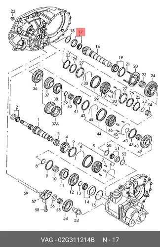 РОЛИКОПОДШИПНИК КОНИ 02G311214B VAG
