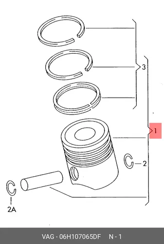 ПОРШЕНЬ В СБОРЕ 06H107065DF VAG