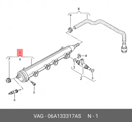 Регулятор давления топлива VAG 06A133317AS