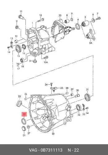  0B7311113 КОЛЬЦО УПЛ.ВАЛА AUDI/VW VAG
