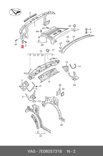 7E0805731B УГОЛОК, КРЕПЕЖНЫЙ VAG