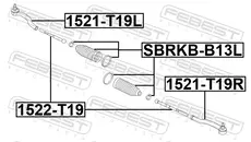 Рулевой наконечник FEBEST 1521-T19R