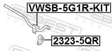 Тяга стабилизатора FEBEST 2323-5QR
