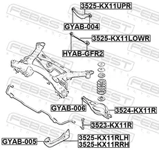 Рычаг подвески FEBEST 3525-KX11LOWR