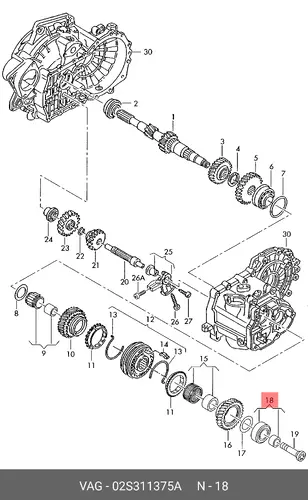 PОЛИКОПОДШ 02S311375A VAG