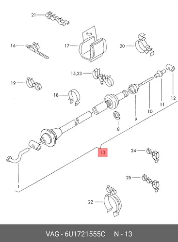 ТРОС ГАЗА 6U1721555C VAG