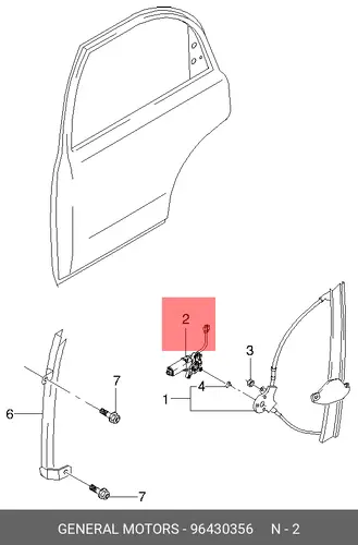 Стеклоподъемник  GM 96430356
