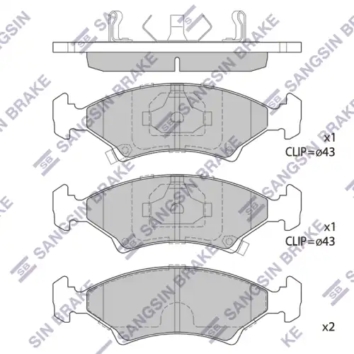 Тормозные колодки дисковые передняя ось SANGSIN SP1063