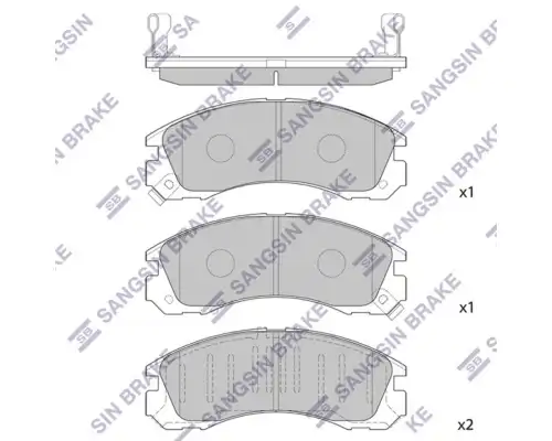 Тормозные колодки дисковые передняя ось SANGSIN SP1068