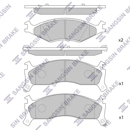 Тормозные колодки дисковые передняя ось SANGSIN SP1070