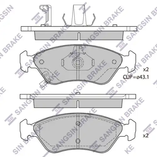 Тормозные колодки дисковые передняя ось SANGSIN SP1079F