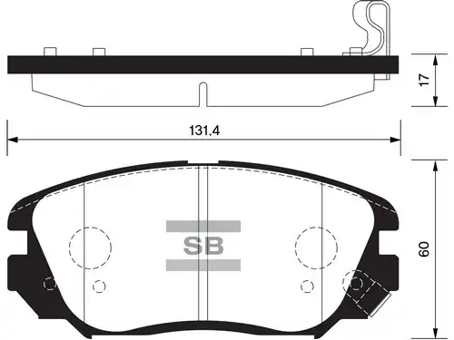 Тормозные колодки дисковые передняя ось SANGSIN SP1402