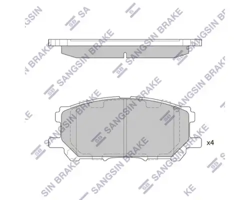 Тормозные колодки дисковые передняя ось SANGSIN SP1456