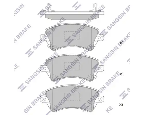Тормозные колодки дисковые передняя ось SANGSIN SP1502
