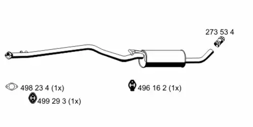 глушитель средняя часть Ford 331289 ERNST