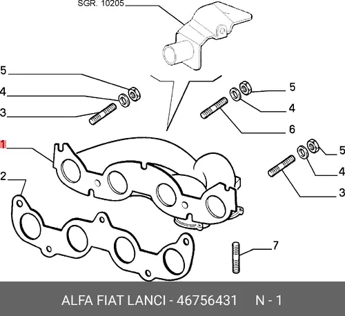 Коллектор выпускной FIAT 46756431