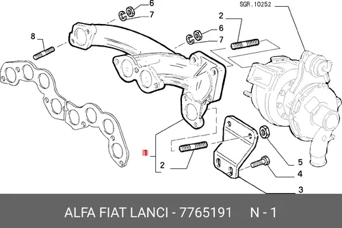 Коллектор выпускной FIAT 7765191