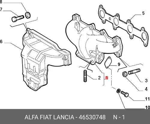 Коллектор выпускной FIAT 46530748