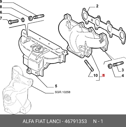 Коллектор выпускной ALFA ROMEO 46791353