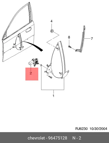 Стеклоподъемник  GM 96475128