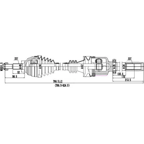 Вал приводной в сборе ZIKMAR Z88080R