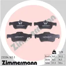Тормозные колодки дисковые задняя ось ZIMMERMANN 23334.165.1