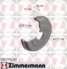 Тормозной диск ZIMMERMANN 250.1774.00