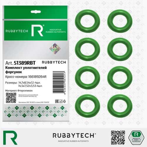 Кольцо уплотнительное форсунки RUBBYTECH 51389RBT