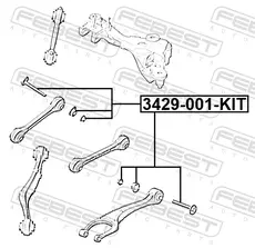 болт с эксцентриком! ремк-кт\ Porsche 718 Boxster/911/Taycan/Panamera 17> 3429-001-KIT FEBEST
