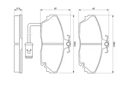 Тормозные колодки дисковые BOSCH 0 986 424 182