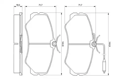 Тормозные колодки дисковые передняя ось BOSCH 0 986 460 998