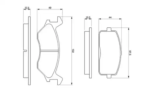 Тормозные колодки дисковые BOSCH 0 986 466 051