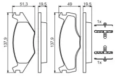 Тормозные колодки дисковые BOSCH 0 986 468 873