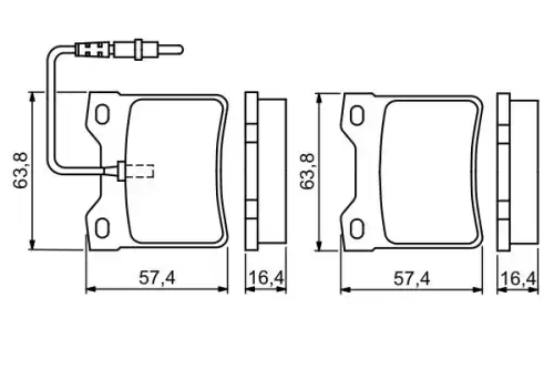 Тормозные колодки дисковые задняя ось BOSCH 0 986 494 055