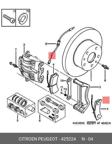 Тормозные колодки дисковые PSA 4252 24