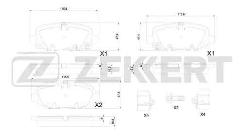Тормозные колодки дисковые ZEKKERT BS1354