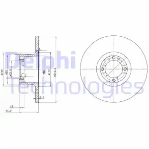 Тормозной диск DELPHI BG2081 полный , передняя ось