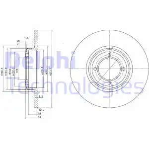 Тормозной диск DELPHI BG2114 полный , передняя ось