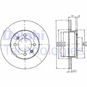 Тормозной диск DELPHI BG2150 полный , передняя ось