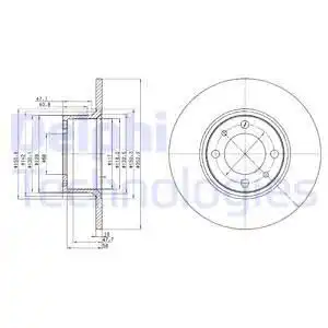 Тормозной диск DELPHI BG2176 полный , передняя ось