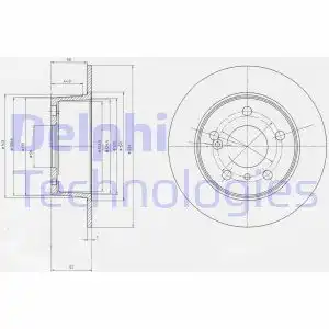 Тормозной диск DELPHI BG2187 полный , задняя ось
