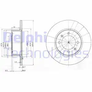 Тормозной диск DELPHI BG2218 полный , передняя ось