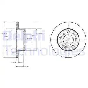 Тормозной диск DELPHI BG2253 полный , передняя ось