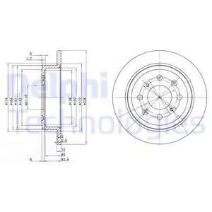 Тормозной диск DELPHI BG2538 полный , задняя ось